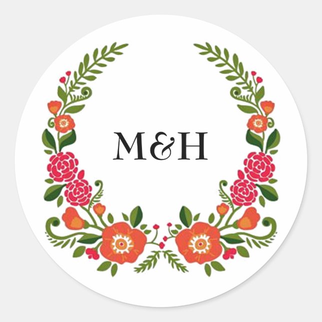 Sticker Rond La collection de Mariages d'été de Bohême (Devant)