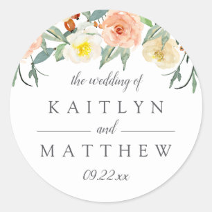 Sticker Rond La collection de Mariages Spring Blossoms
