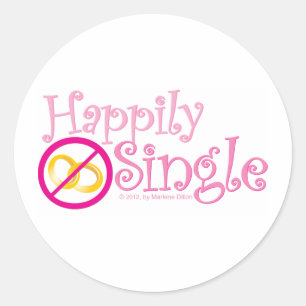 Sticker Rond La collection Happily Single de MDillon Designs