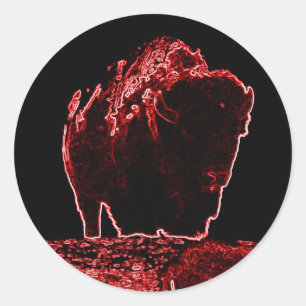 Sticker Rond La collection Red Buffalo
