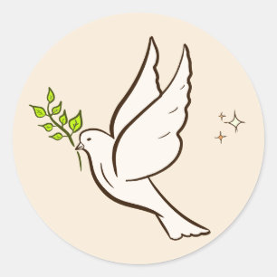 Sticker Rond La colombe de la paix. Mouvement contre la guerre 