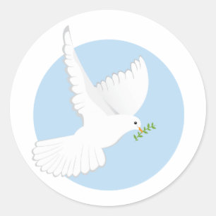 Sticker Rond La colombe religieuse