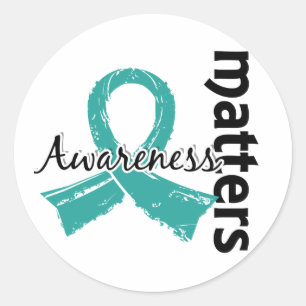 Sticker Rond La conscience importe le Cancer 7 ovarien