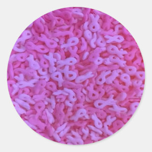 Sticker Rond La conscience rose de cancer du sein de ruban