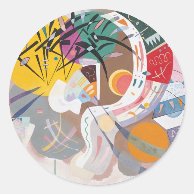 Sticker Rond La courbe dominante de Kandinsky Abstraite (Devant)