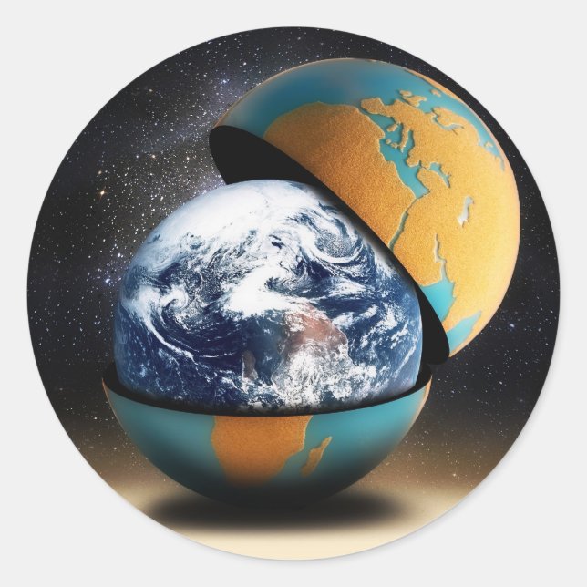Sticker Rond La couverture protectrice de la Terre (Devant)