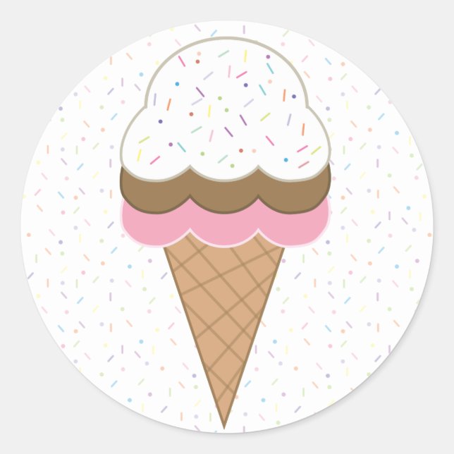Sticker Rond La Crème de glace (Devant)