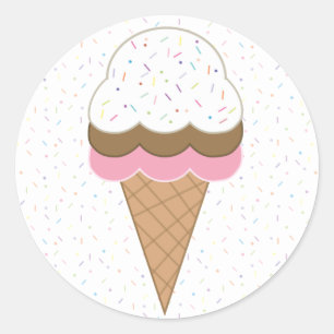 Sticker Rond La Crème de glace