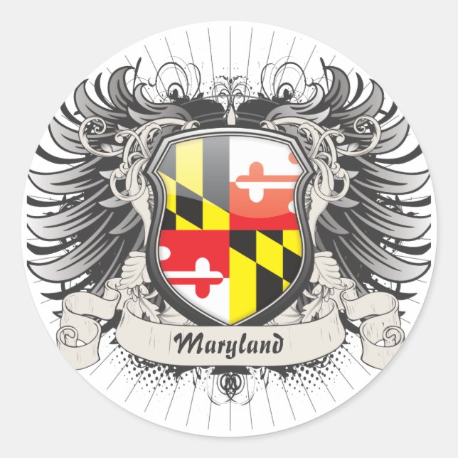 Sticker Rond La crête du Maryland (Devant)