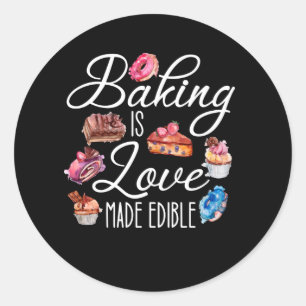 Sticker Rond la cuisson est l'amour comestible