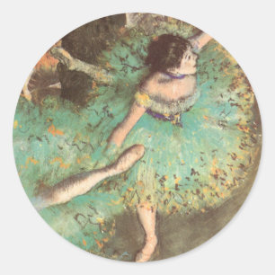 Sticker Rond La danseuse verte d'Edgar Degas, Ballet Vintage