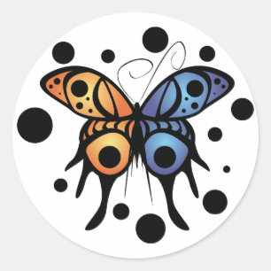 Sticker Rond La Déesse Du Papillon
