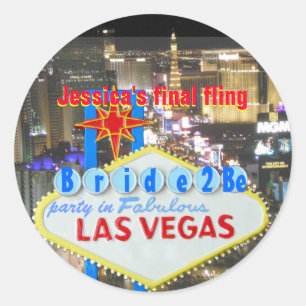 Sticker Rond La dernière mariée de Las Vegas
