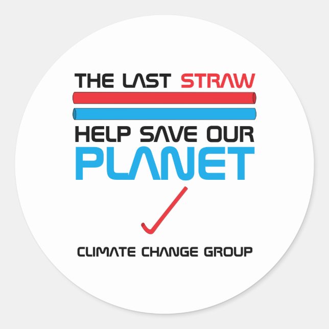 Sticker Rond La Dernière paille, le changement climatique (Devant)