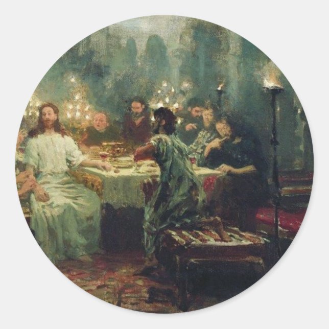 Sticker Rond La Dernière soupe d'Ilya Repin (Devant)