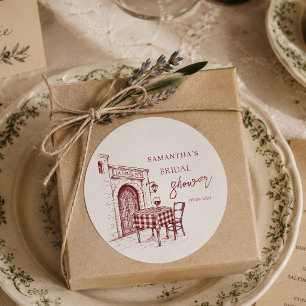 Sticker Rond La dolce vita esquisse de mariage italien pour une