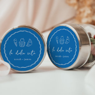Sticker Rond "La Dolce Vita" Invitation Manuscrite pour Enterre
