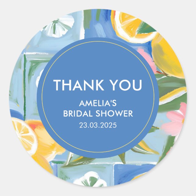 Sticker Rond La dolce vita méditerranéen été Enterrement de vie (Devant)