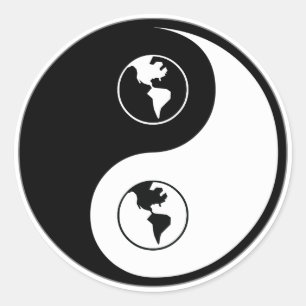 Sticker Rond La domination mondiale de Yin Yang