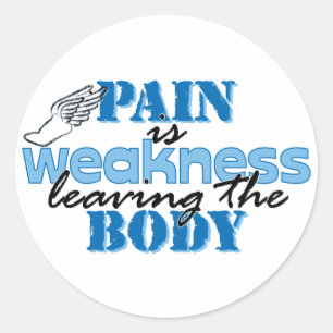 Sticker Rond La douleur est faiblesse quitter le corps - piste