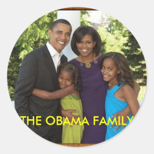 STICKER ROND LA FAMILLE OBAMA