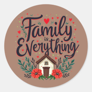 Sticker Rond La famille tout Cottagecore