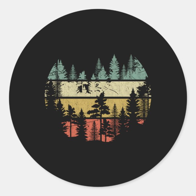 Sticker Rond La faune La forêt naturelle extérieure (Devant)