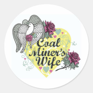 STICKER ROND LA FEMME DU MINEUR DE CHARBON