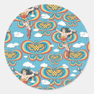 Sticker Rond La Femme qui vole en haut Motif