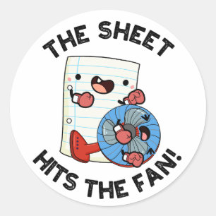 Sticker Rond La Feuille Atteint Le Fan Drôle Pun Phrase