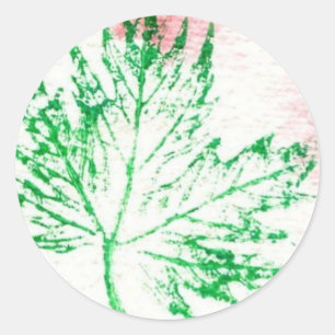 Sticker Rond La feuille de nature imprime l'autocollant