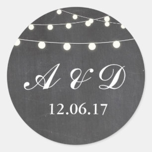 Sticker Rond La ficelle rustique de tableau allume des