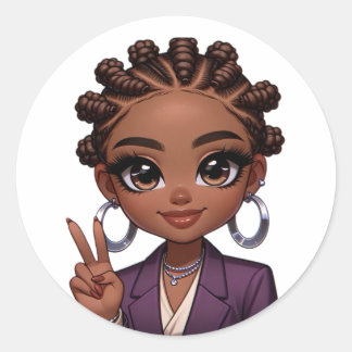 Sticker Rond La fille à la maison ne vaut pas la peine ma PAIX