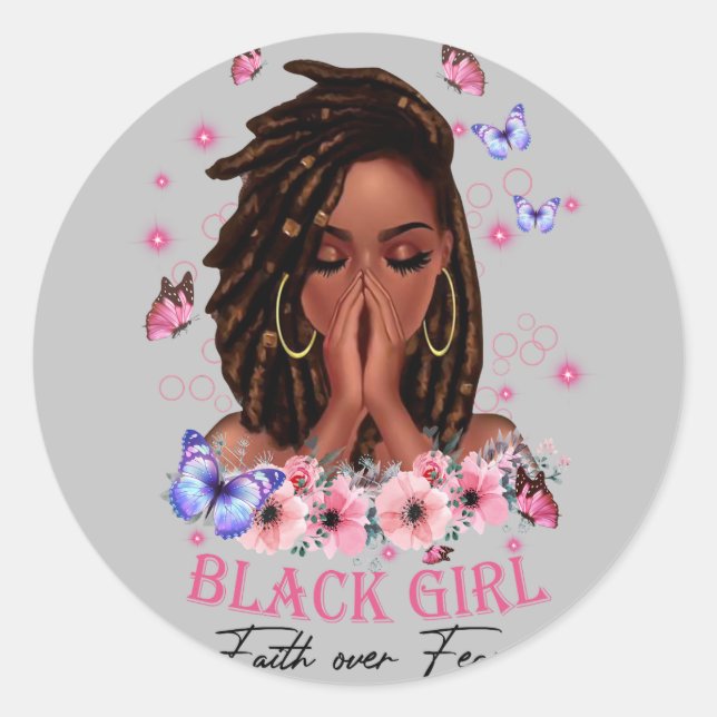 Sticker Rond La Fille Noire sur la peur (Devant)
