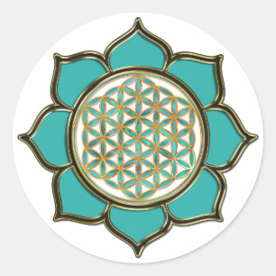 Sticker Rond La Fleur de la vie Lotus-turis / transparente