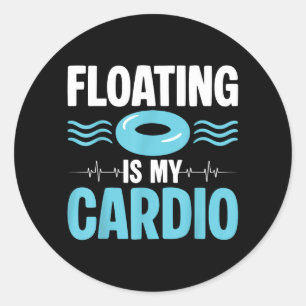 Sticker Rond La flottaison est mon cardio ol humour fitness