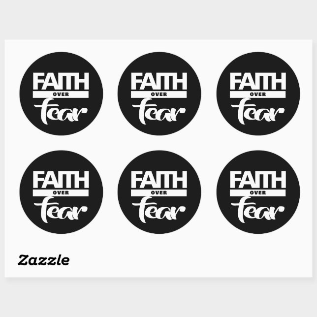 Sticker Rond La foi au-dessus de la peur (Feuille)