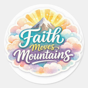 Sticker Rond "La foi déplace les montagnes - Conception d'autoc