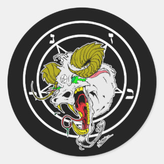 Sticker Rond La gile folle de Baphomet