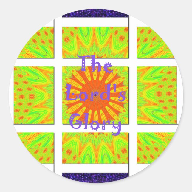Sticker Rond La Gloire du Seigneur : Beau art coloré extraordin (Devant)