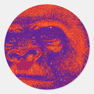 STICKER ROND LA GORILLA 3D