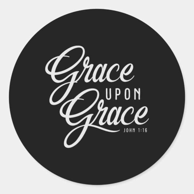 Sticker Rond La grâce sur la foi chrétienne La Bible Verse Cita (Devant)