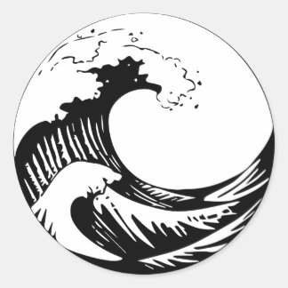 Sticker Rond La Grande Vague au large de Kanagawa