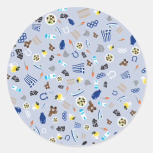 Sticker Rond La Grèce : articles célèbres du pays