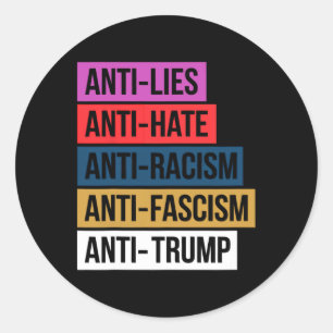 Sticker Rond La Haine Mentionne Le Racisme Le fascisme Résiste