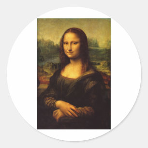 Sticker Rond La Joconde de Léonard de Vinci c. 1503-1505