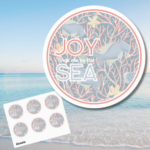 Sticker Rond La Joie Me Trouve Au Bord De La Mer – Plage Bohème