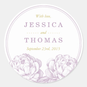 Sticker Rond La jolie collection de Mariages floraux Peony