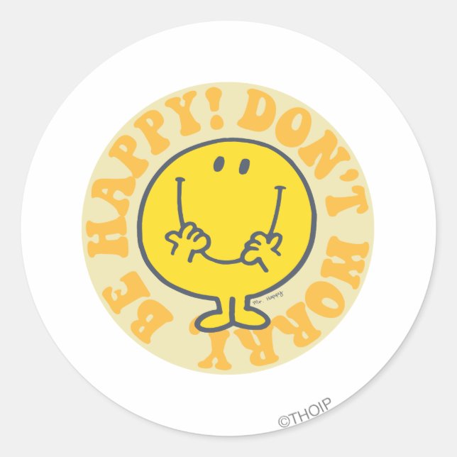 Sticker Rond La joyeuse devise de M. Happy (Devant)