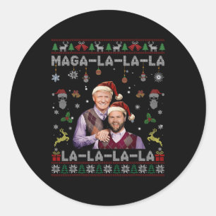 Sticker Rond La La Donald Trump Potus 47 Swea de Noël laid